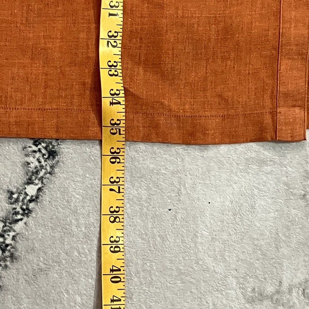 Company Ellen Tracy Linen Button Front Midi Skirt Orange Rust Womens Size 16 - Picture 10 of 16